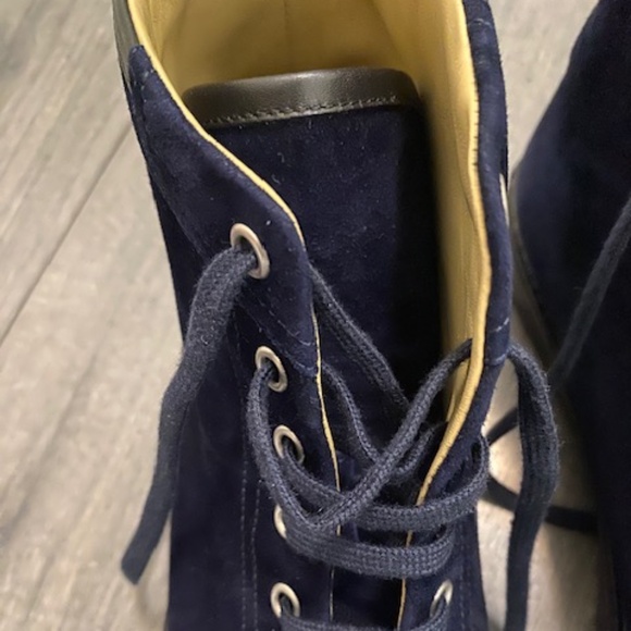 Hermes Jimmy Blue Suede High Tops Sneakers Size 11 - Picture 7 of 16